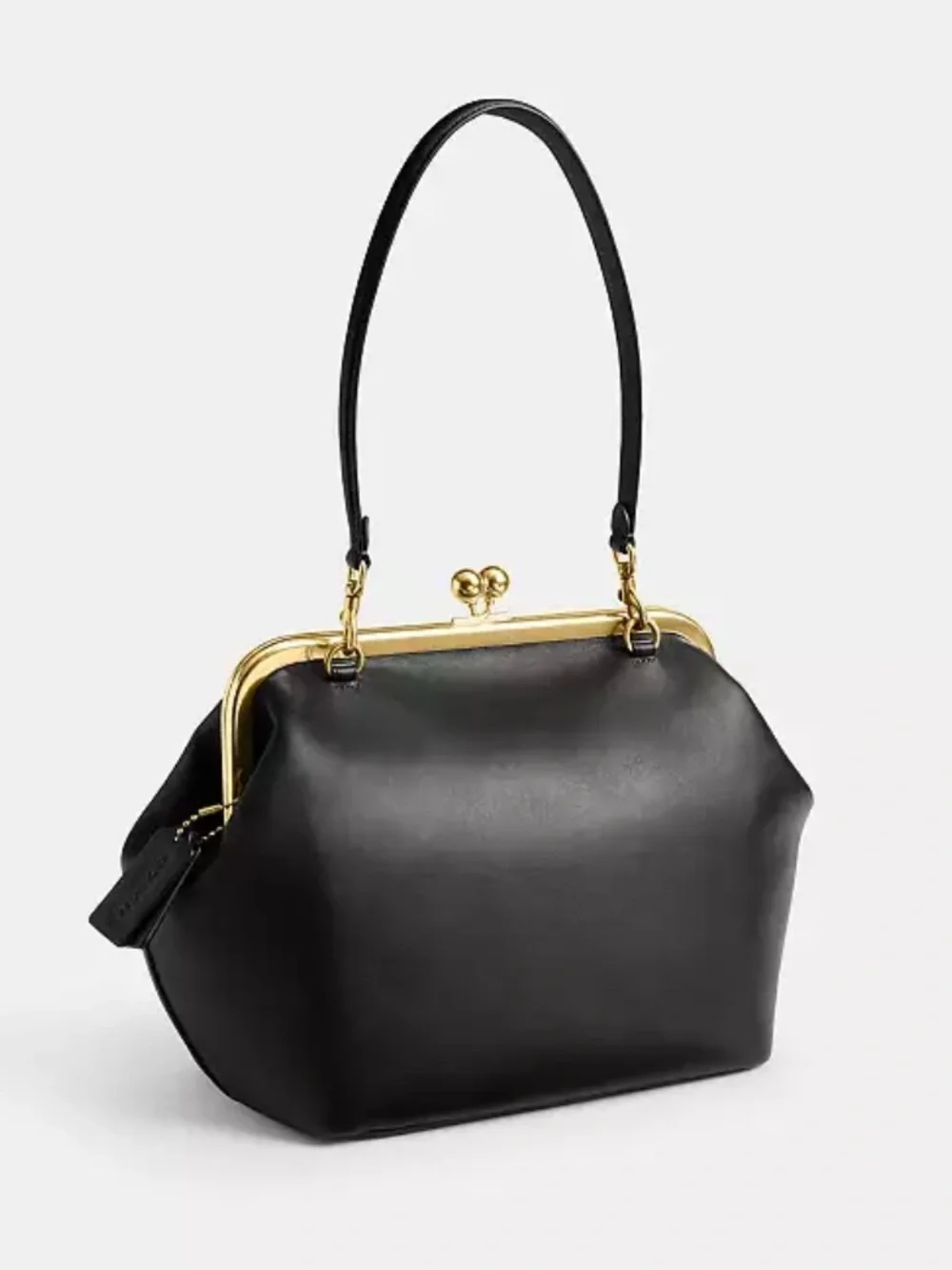Coach Black Kisslock Frame Shoulder Bag 27 with Gold Hardware